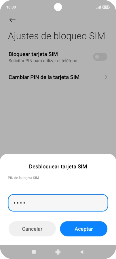 Introduce tu código PIN y pulsa Aceptar.