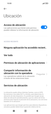 Pulsa Permisos de ubicación de aplicaciones.