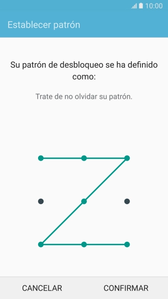Vuelve a introducir el código de seguridad seleccionado y pulsa CONFIRMAR.