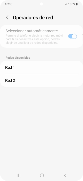 Pulsa la red deseada.