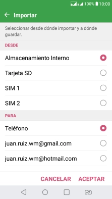 Pulsa la tarjeta SIM deseada.