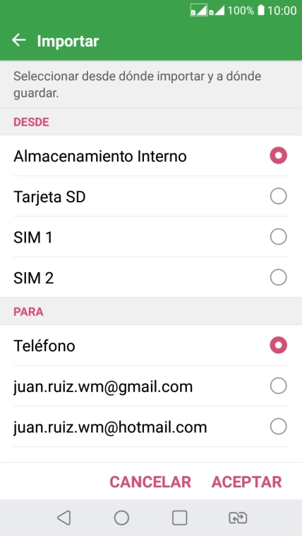 Pulsa la tarjeta SIM deseada.
