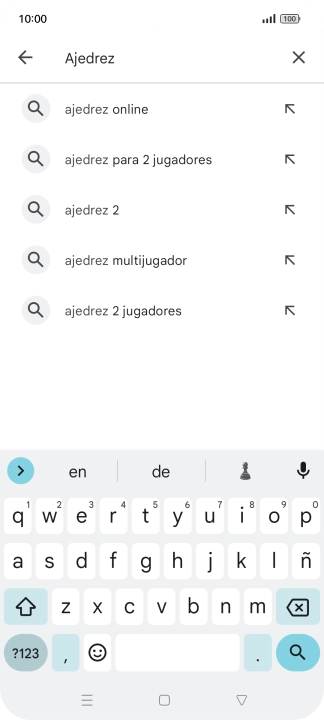 Introduce el nombre del tema o de la app y pulsa el icono de búsqueda.