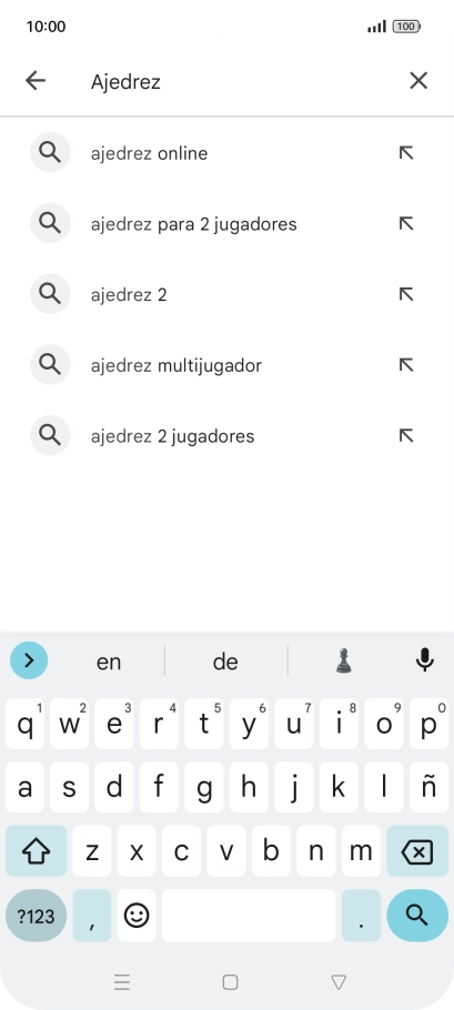 Introduce el nombre del tema o de la app y pulsa el icono de búsqueda.