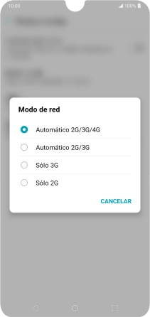 Pulsa el tipo de red deseado.