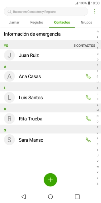 Pulsa el contacto deseado.