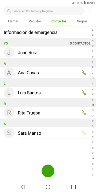 Pulsa el contacto deseado.