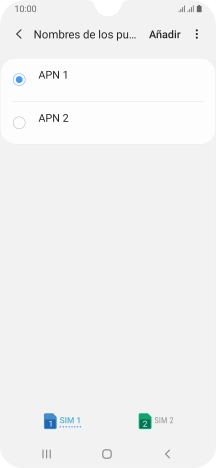 Pulsa en el campo junto a la conexión de datos para activarla.