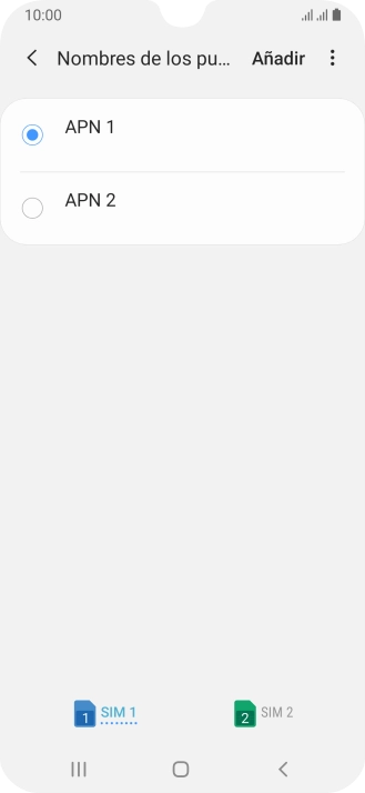 Pulsa en el campo junto a la conexión de datos para activarla.