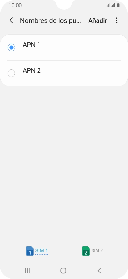 Pulsa en el campo junto a la conexión de datos para activarla.