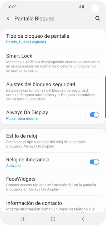 Pulsa Tipo de bloqueo de pantalla e introduce el código de seguridad actual.