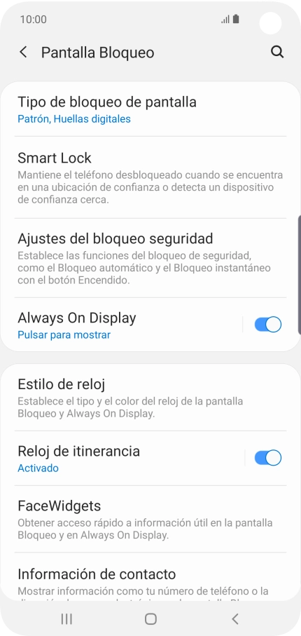 Pulsa Tipo de bloqueo de pantalla e introduce el código de seguridad actual.