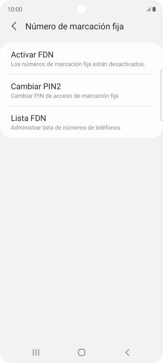 Pulsa Activar FDN.