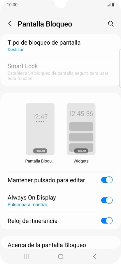 Pulsa Tipo de bloqueo de pantalla.