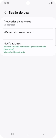 Pulsa Número de buzón de voz.