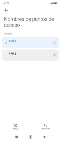 Pulsa la conexión de datos deseada para activarla.