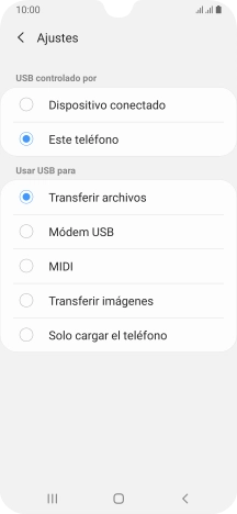 Pulsa Transferir archivos para activar la función.