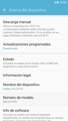 Pulsa Descarga manual. Si hay una versión de software nueva disponible, aparecerá ahora en la pantalla. 
Sigue las indicaciones de la pantalla para actualizar el software del teléfono.