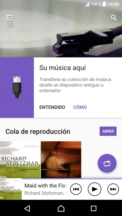 Desliza el dedo hacia la derecha desde la parte izquierda de la pantalla.