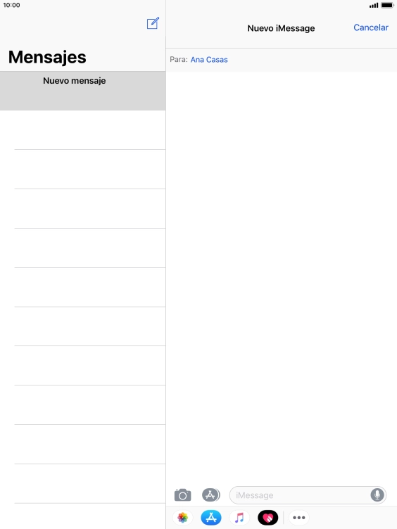 Pulsa en el campo de escritura y escribe el texto deseado.
