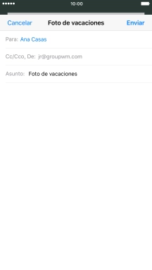 Pulsa en el campo de escritura  y escribe el texto del correo electrónico.