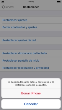 Pulsa Borrar iPhone.