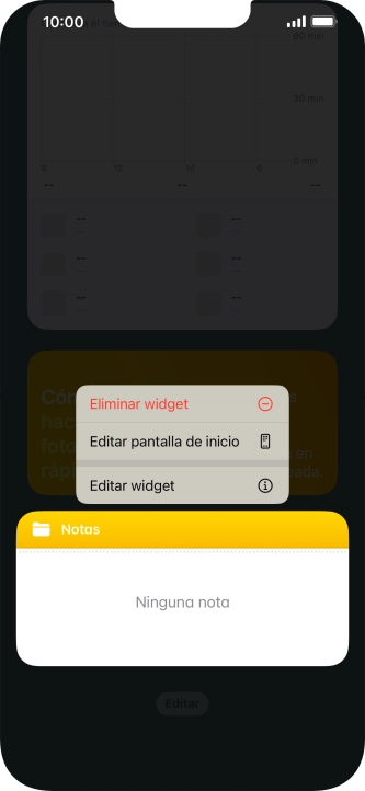 Pulsa Eliminar widget.