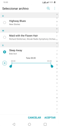 Al encontrar un timbre de llamada de tu gusto, pulsa ACEPTAR.