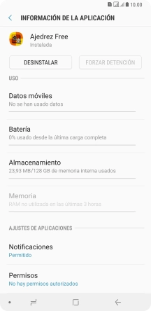 Pulsa Almacenamiento.