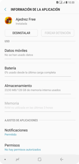 Pulsa Almacenamiento.