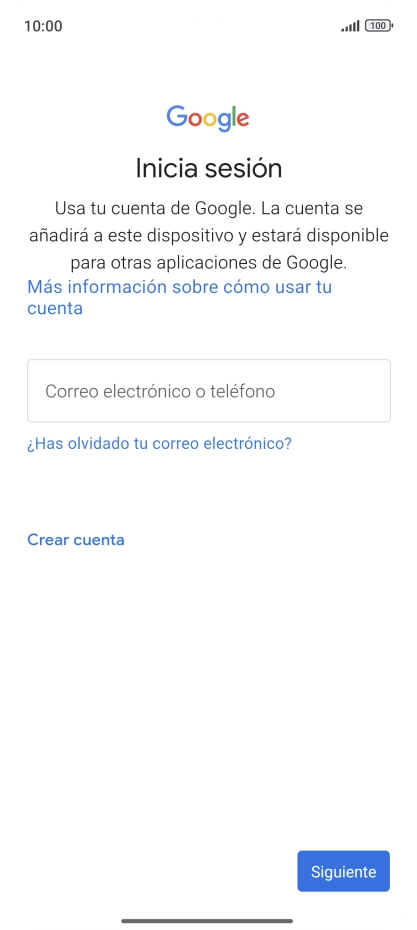 Si no tienes una cuenta de Google, pulsa Crear cuenta y sigue las indicaciones de la pantalla para ver cómo crear una cuenta nueva.