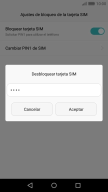 Introduce tu código PIN y pulsa Aceptar.