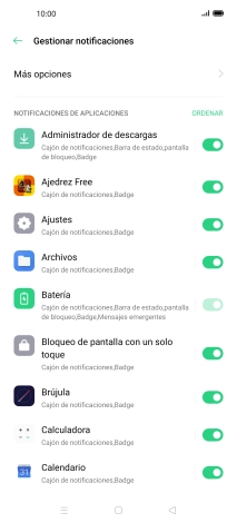 Pulsa el indicador junto a las apps deseadas para activar o desactivar la función.