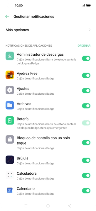 Pulsa el indicador junto a las apps deseadas para activar o desactivar la función.