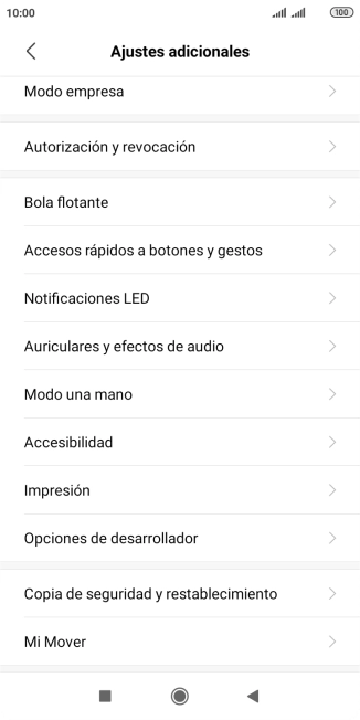 Pulsa Copia de seguridad y restablecimiento.