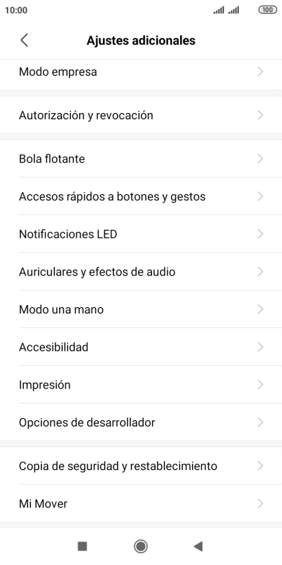 Pulsa Copia de seguridad y restablecimiento.