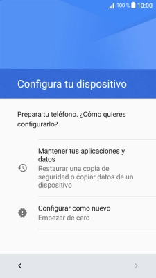 Puedes transferir el contenido de otro teléfono cuando activas tu teléfono por primera vez y cuando lo has restablecido. Cuando aparezca en la pantalla del teléfono esta imagen, ya está listo para la transmisión del contenido del otro teléfono.