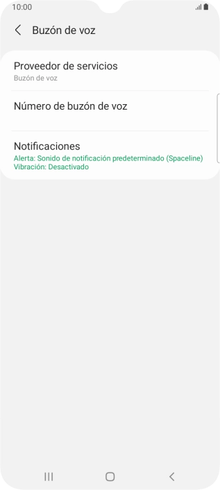 Pulsa Número de buzón de voz.