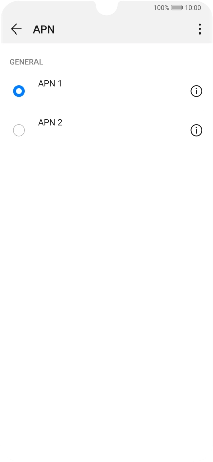 Pulsa en el campo junto a la conexión de datos para activarla.