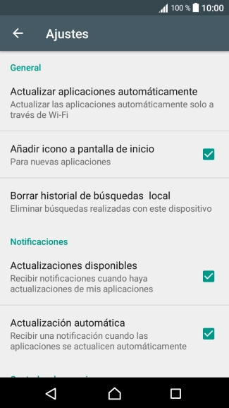 Pulsa Actualizar aplicaciones automáticamente.
