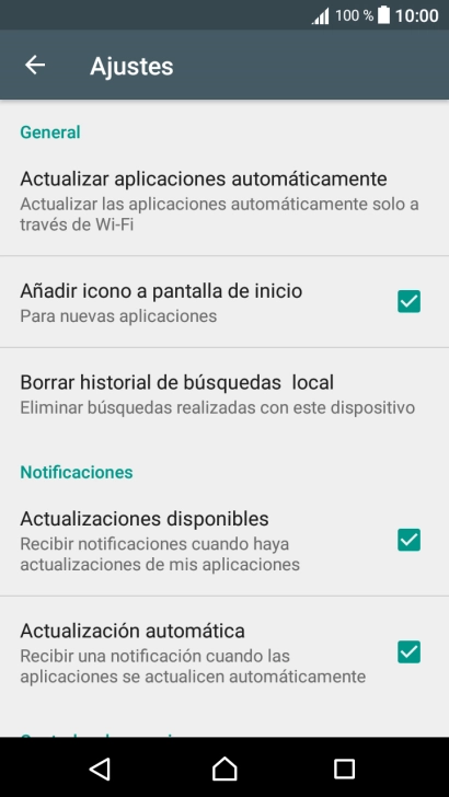 Pulsa Actualizar aplicaciones automáticamente.