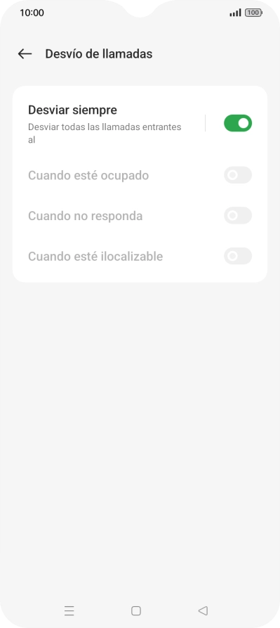 Pulsa el indicador  junto al tipo de desvío deseado.