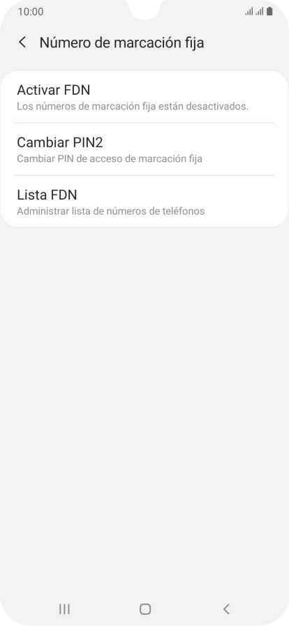 Pulsa Activar FDN.