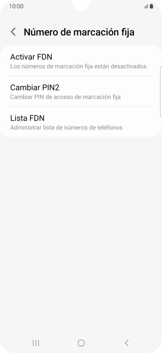 Pulsa Activar FDN.