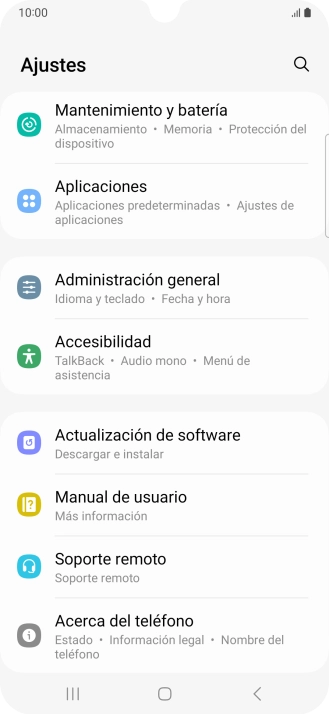 Pulsa Administración general.