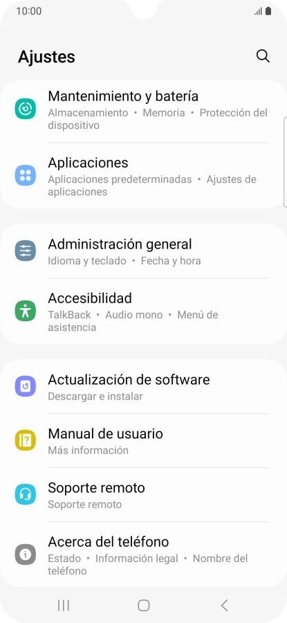 Pulsa Administración general.