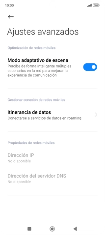 Pulsa Itinerancia de datos.