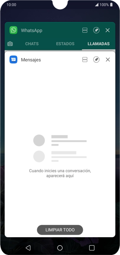Para cerrar una sola aplicación en ejecución, desliza el dedo hacia la derecha sobre la aplicación deseada.