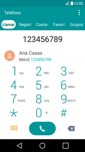 Marca el número de teléfono deseado y pulsa el icono de llamada.