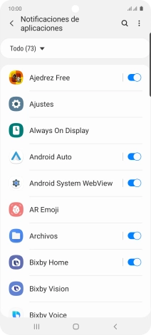 Pulsa el indicador junto a las apps deseadas para activar o desactivar la función.